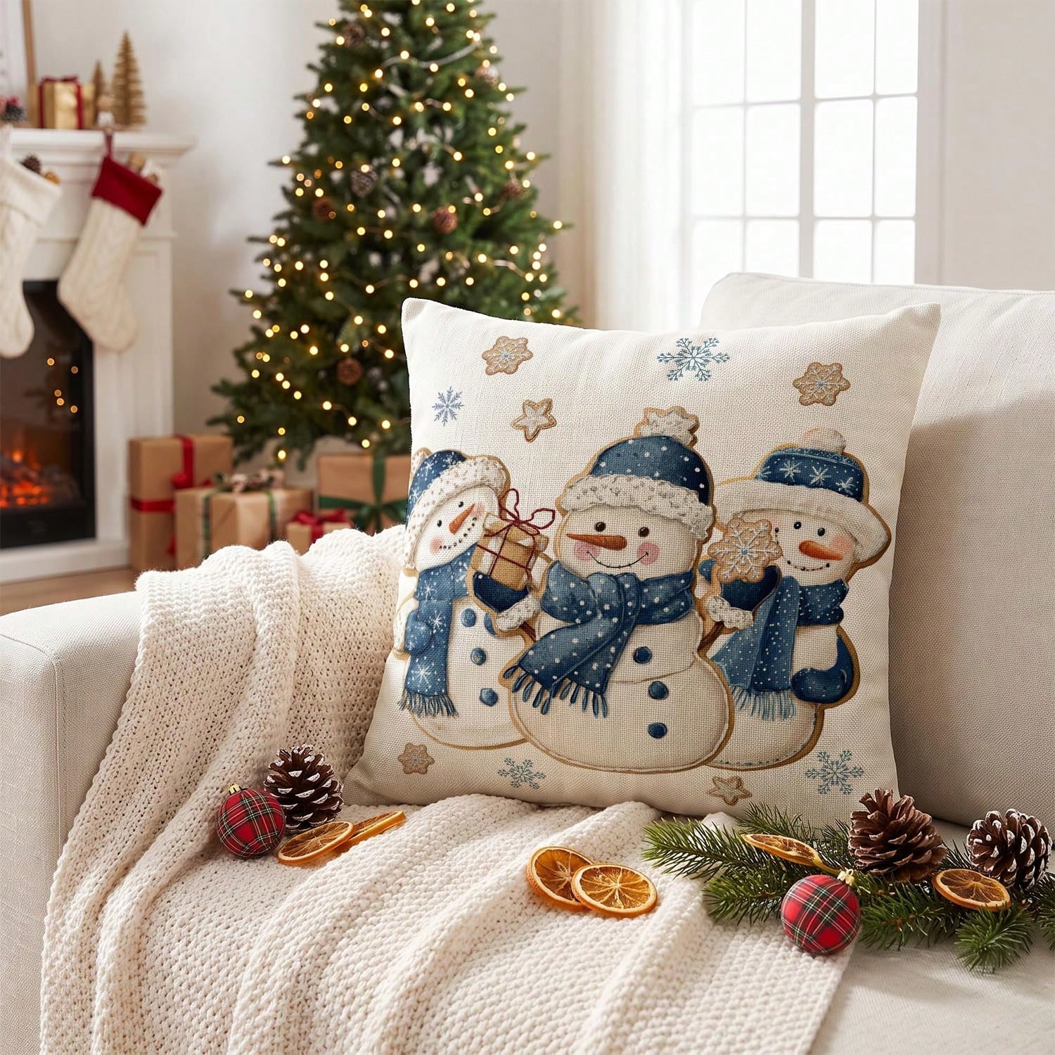 1pc Winter Snowman Snowflake 1 - огляд і ціна Pillow Insert 18X18