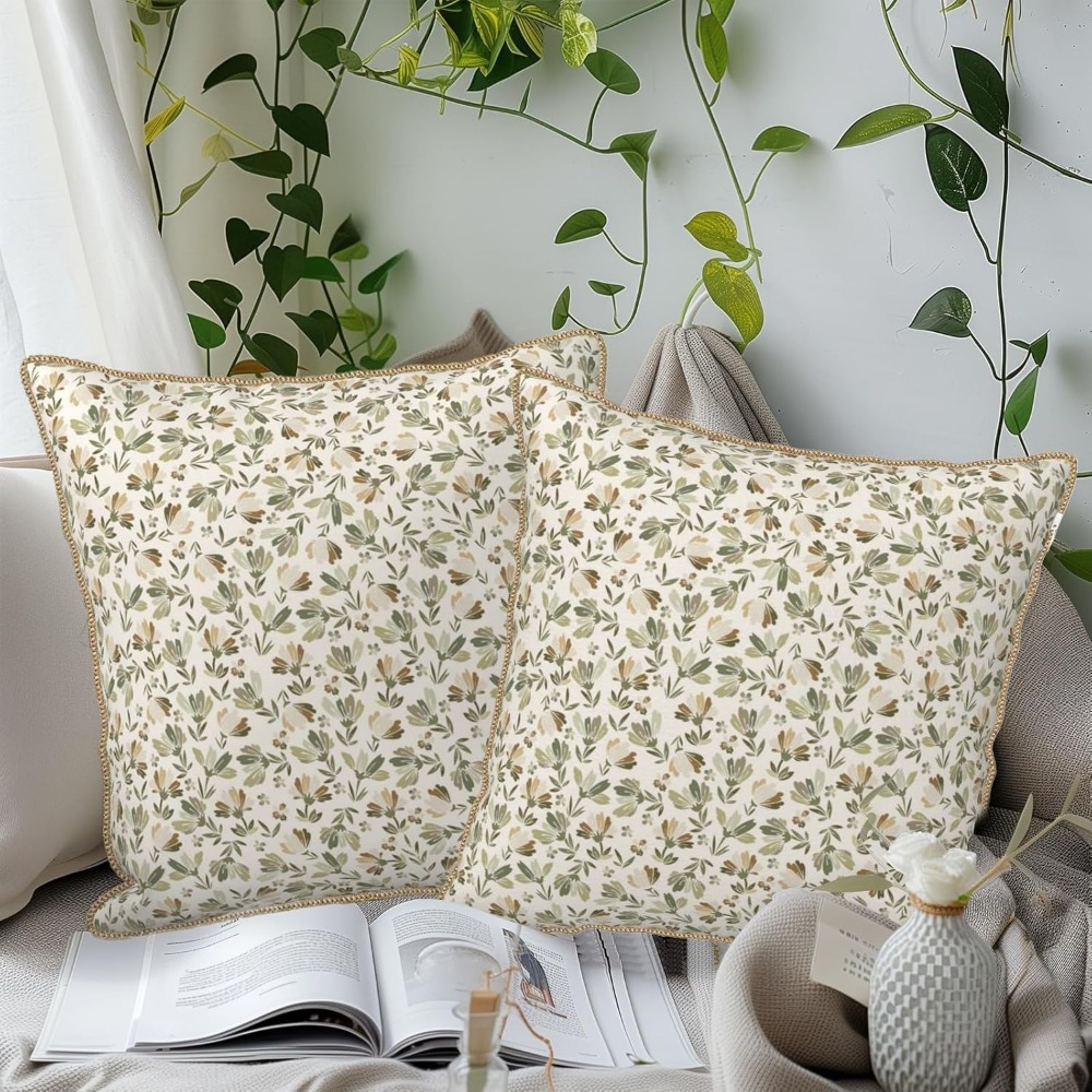 Sage-Green-Beige-Floral-Soft-V - огляд і ціна Pillow Insert 18X18