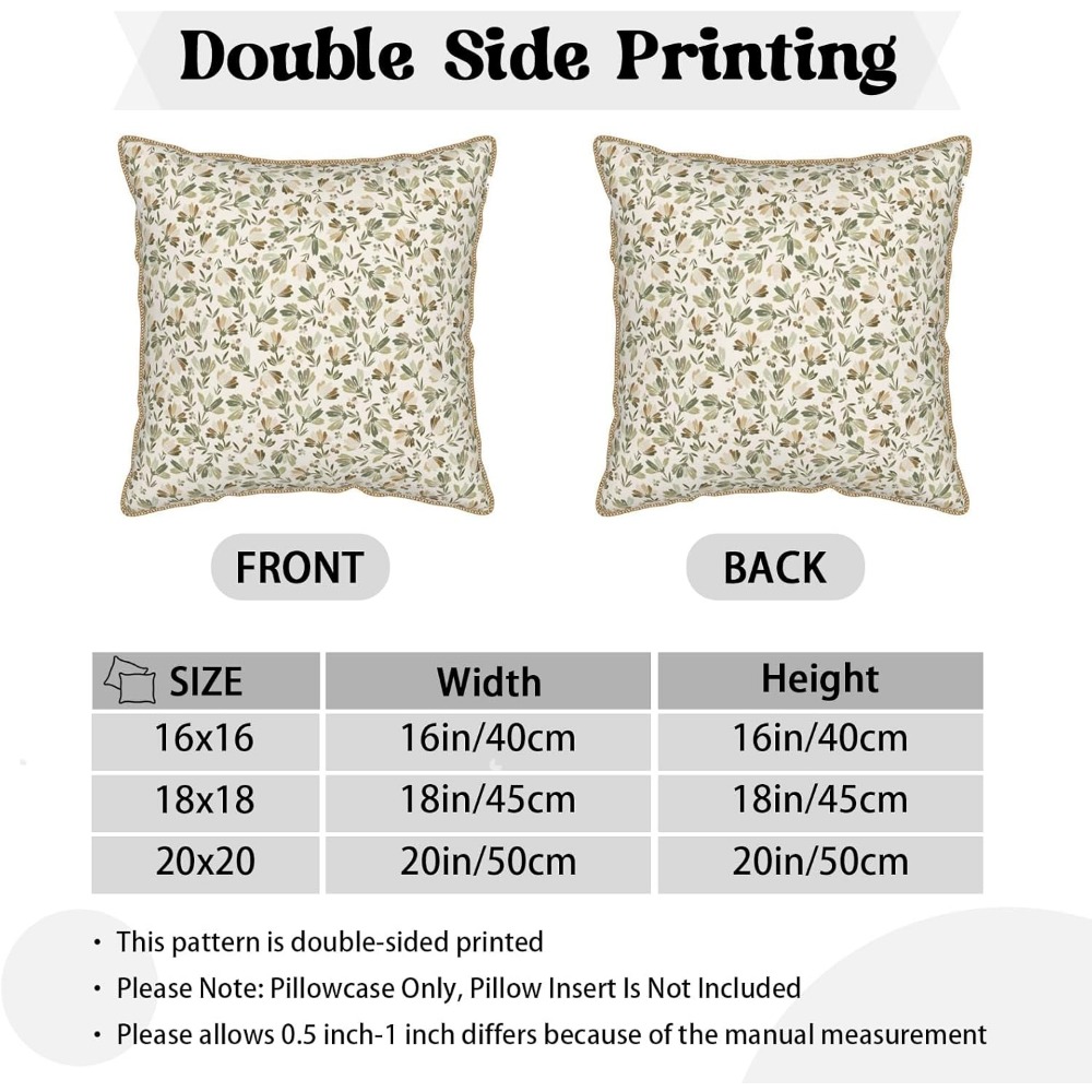 Sage-Green-Beige-Floral-Soft-V - огляд і ціна Pillow Insert 18X18